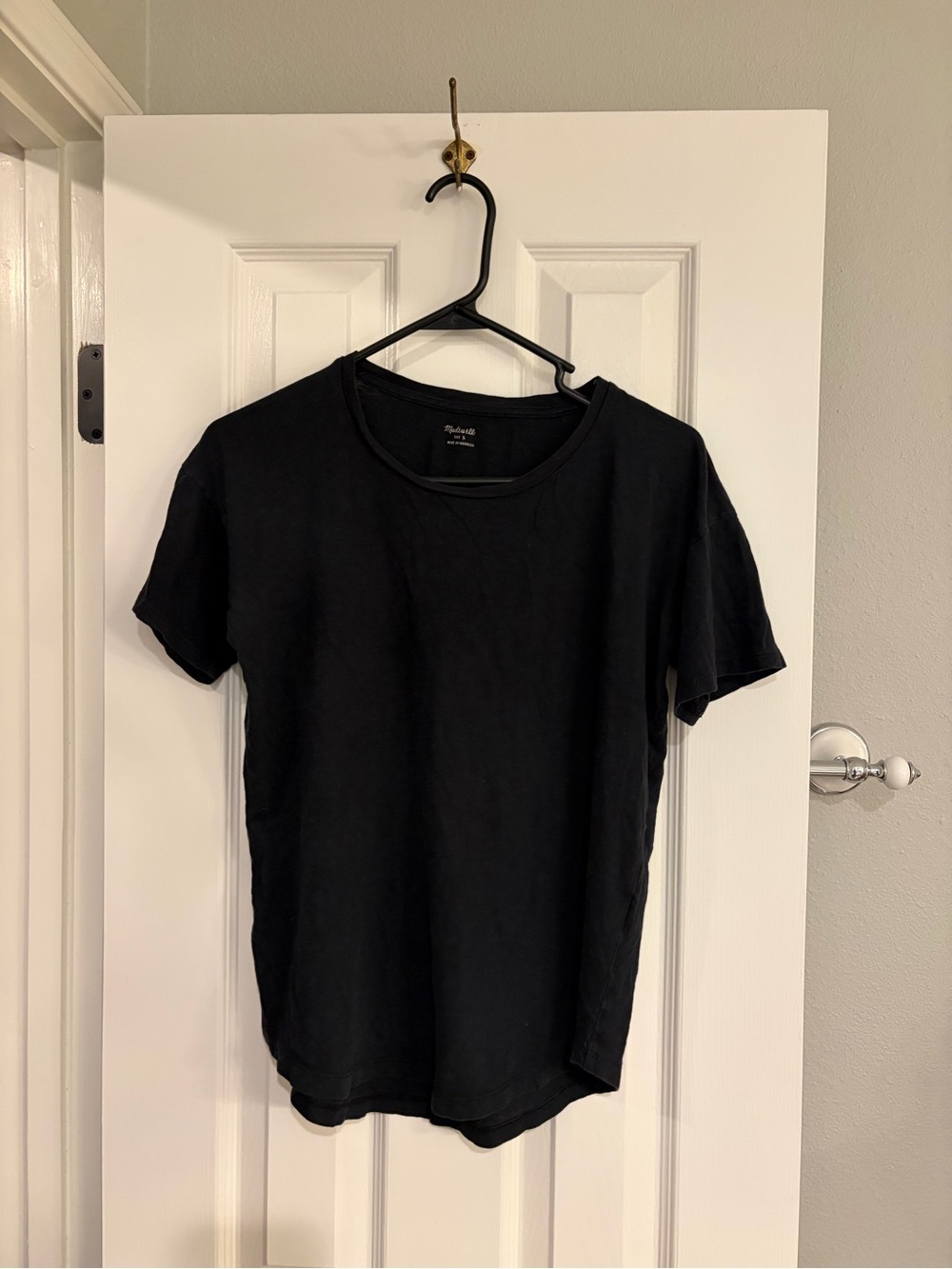 Madewell Whisper Cotton Black Crewneck Tee Shirt Short Sleeve S